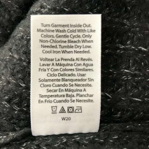 Time & Tru Womens Cowl Neck Sweater Black Heathered Longline Relaxed Fit Casual - Picture 9 of 12